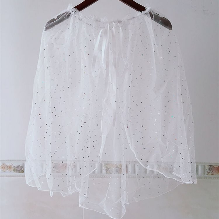 Blingbling Lolita Soft Yarn Smock Apron Skirt SP17045