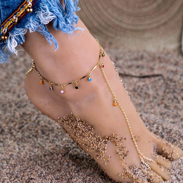 Cuban Chain Anklet Rainbow Anklet Fashion Jewelry for Women