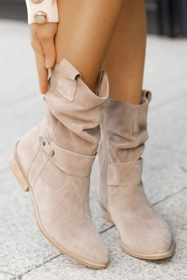 Casual Pointed Toe Suede Boots