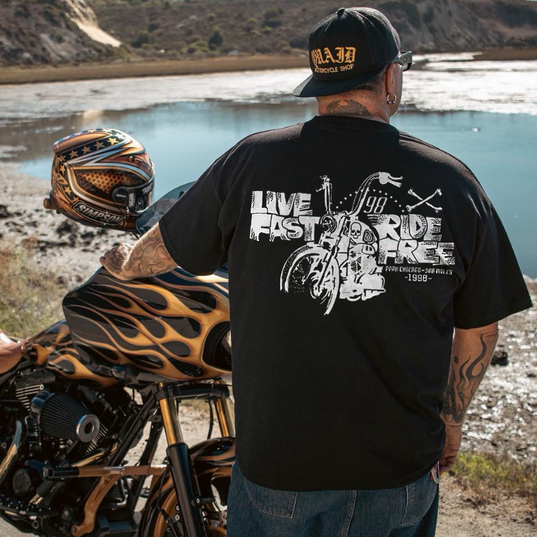 Live Fast Ride Free Printed Men's T-shirt - Devcarry