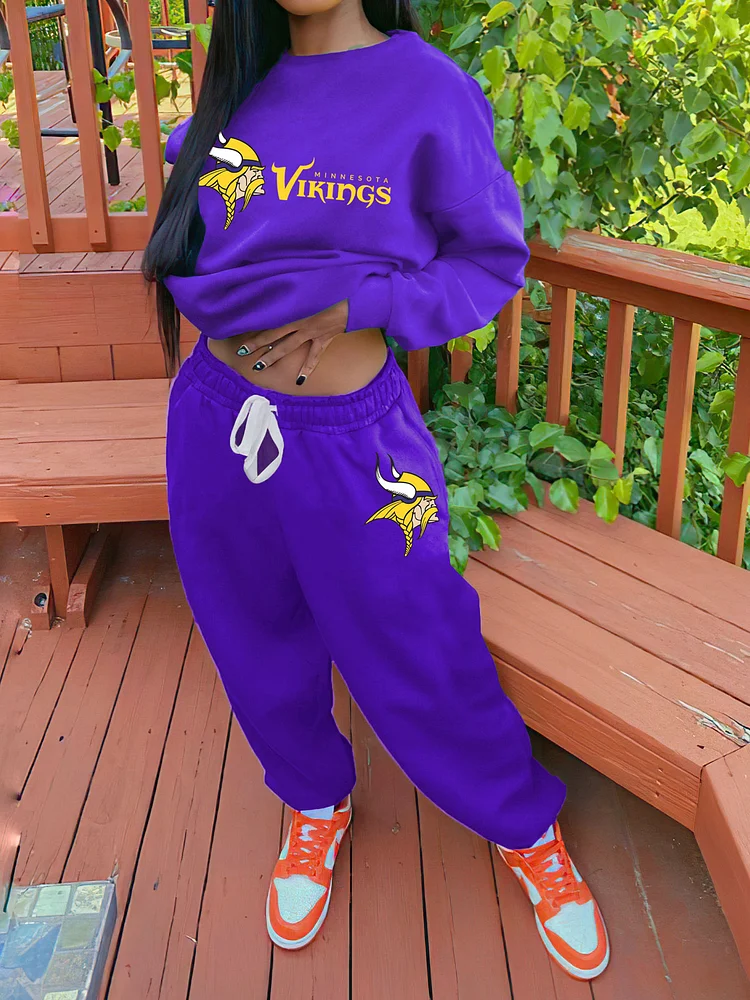 Minnesota Vikings Sports Sweatshirt Two-Piece Suit