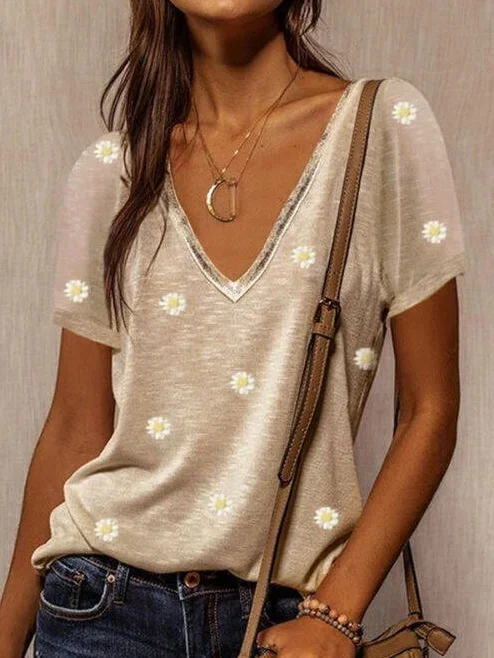 Cotton-Blend Short Sleeve Shirts & Tops