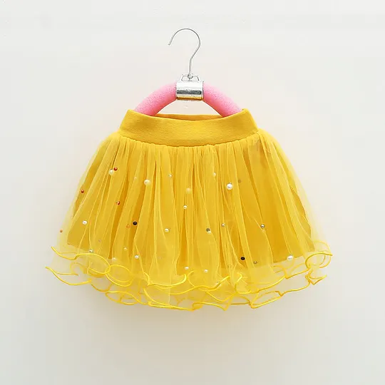 【12M-9Y】Girls Mesh Beaded Puffy Skirt