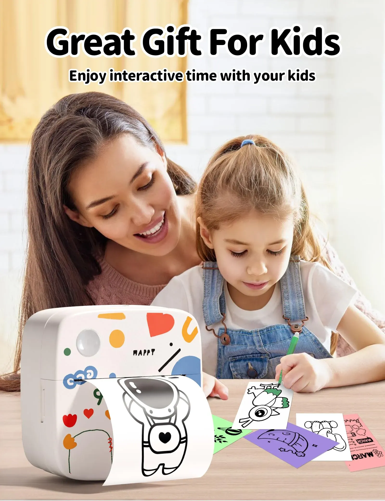 🔥Mini Portable Sticker Printer, Mini Thermal Printer,Bluetooth Inkless ...