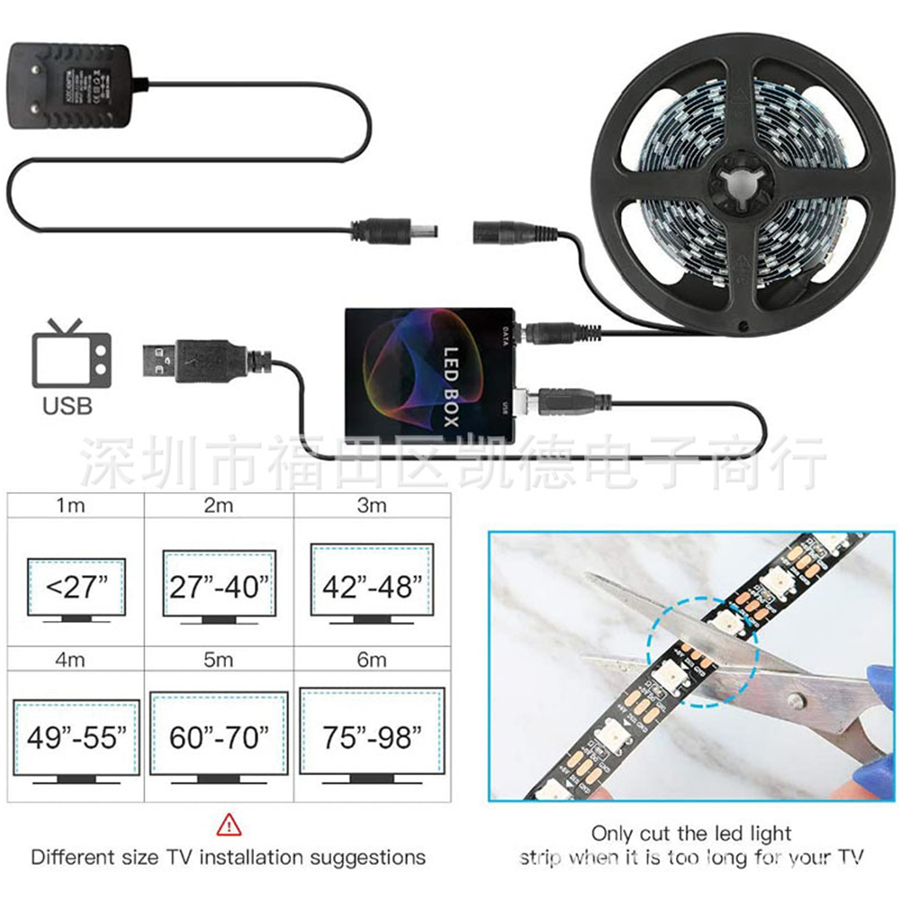 30 LED Strip Ribbon Diode Tape Color Changing 3m TV Back EU Plug-Night Light, 501 Original
30 LED Strip Ribbon Diode Tape Color Changing 3m TV Back EU Plug-Night Light, 501 Original