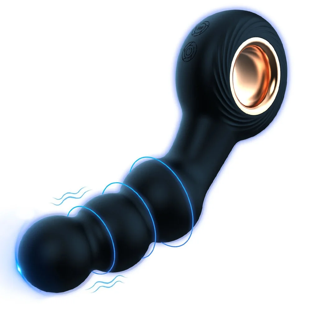 Manual Control Vibrating Anal Beads - Rose Toy