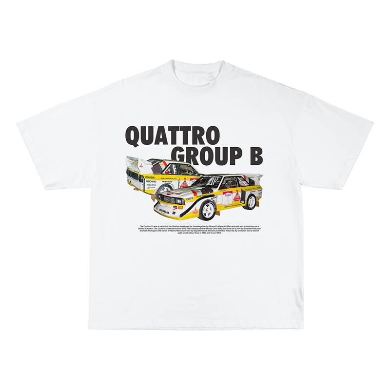 Audi Quattro S1 Group B Rally Car Printed Men's Oversized T-shirts - Devcarry