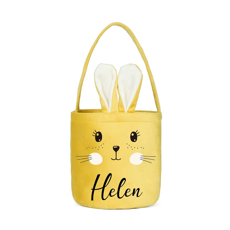 Personalized Bunny Tote Bag Custom Name Bucket Bag Bunny Basket Easter Gifts