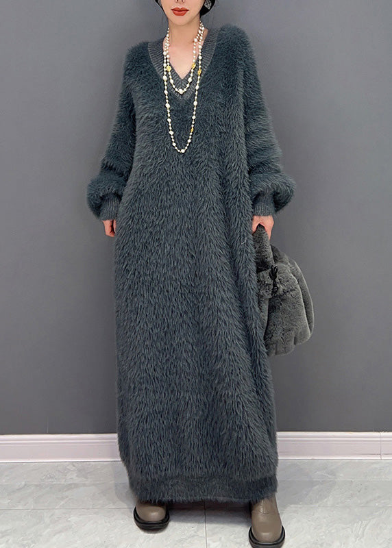 Kirsten Knitted Dress Dark Grey Melange