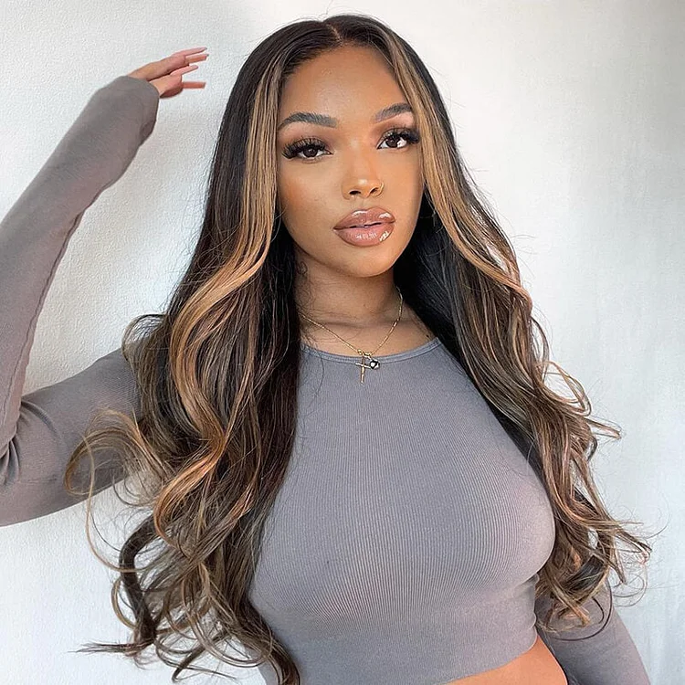 Highlight Body Wave #30 Colored 6x5 Pre-Cut Lace Lace Front Free Part Pre-Plucked Glueless Lace Color Wig Human Hair Wig