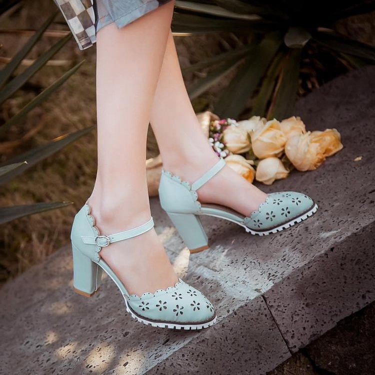 Blue/Beige/Pink Floral Hallow Shoes SP179569