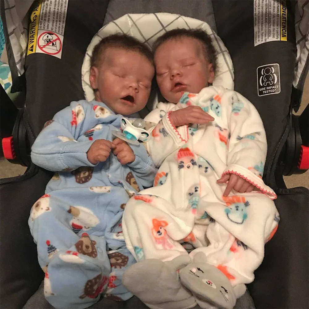 12 inches Twins Boy and Girl Reborn Sleeping Baby Toy,Quality Realistic Handmade Babies Dolls Tayemi and Kener -Creativegiftss® - [product_tag] RSAJ-Creativegiftss®