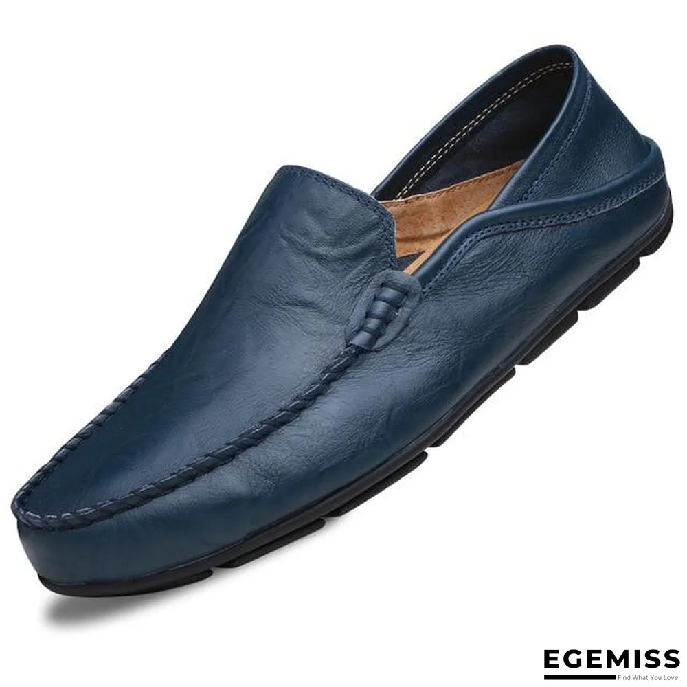 Men's Genuine Leather Loafers Casual Flat Shoes | EGEMISS