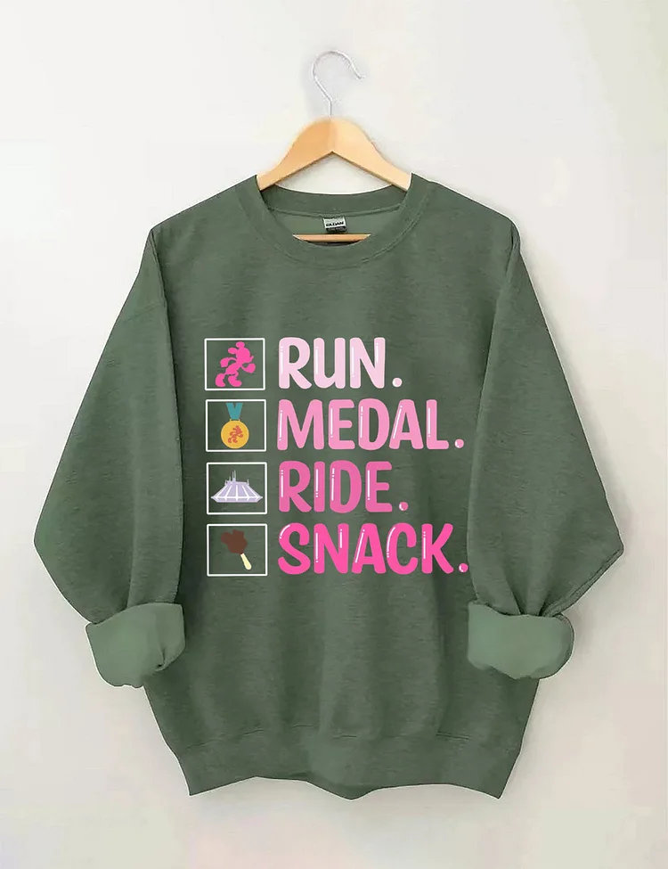 Run, Medal, Ride, Snack Sweatshirt socialshop