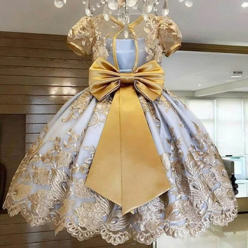 4-10 Yrs Baby Girls Dress Elegant Princess Dress New Year Party Gowns Kids Dresses For Girls  Wedding Dress Children Formal Wear