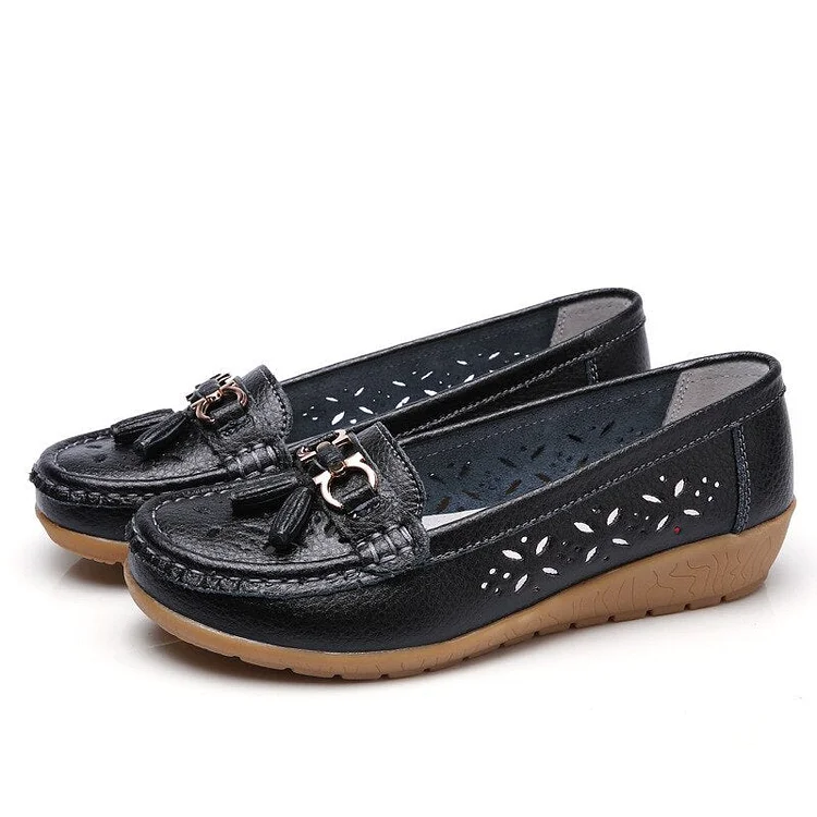 Premium Bowknot Decor Women’s Comfort Sofe Pu Slip On Loafer Marley Driver Loafers Wide Buckle Flat Shoes Radinnoo.com