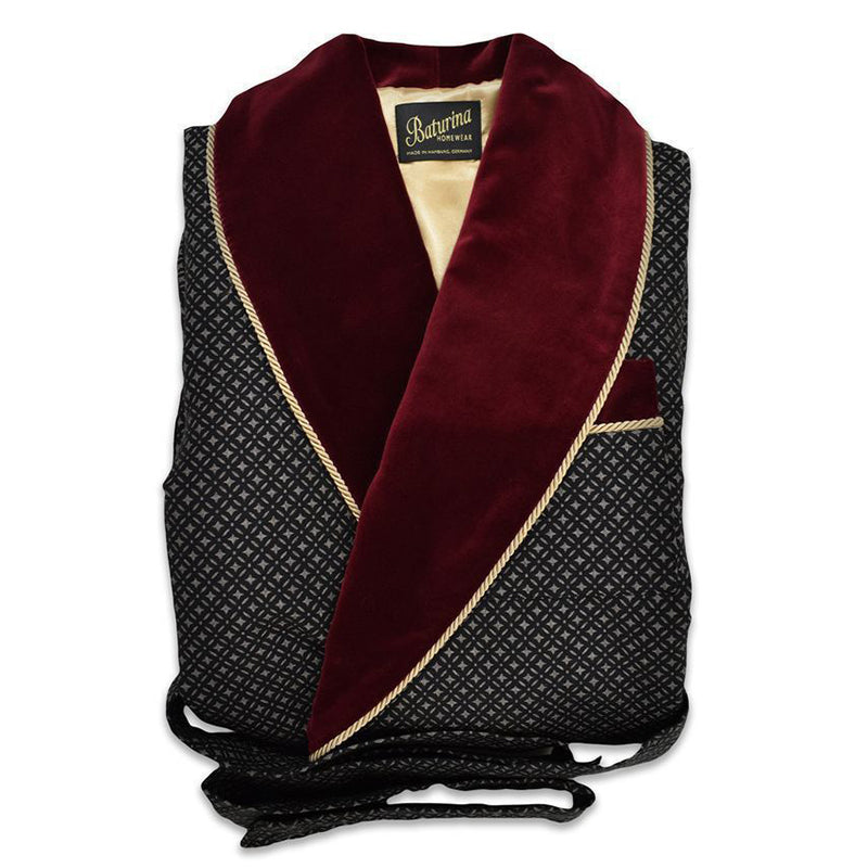 Men’s Dressing Gown Burgundy Velvet