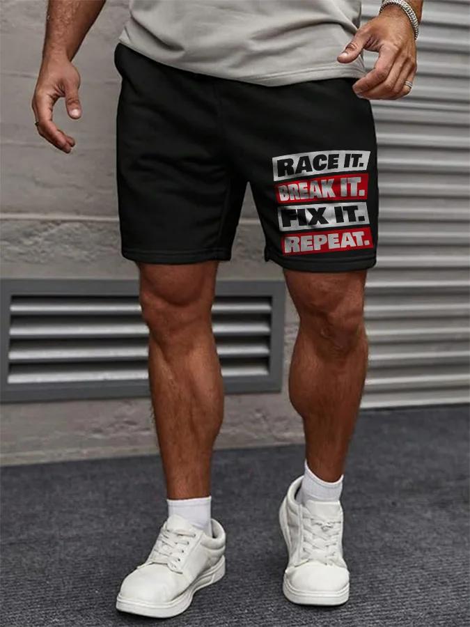 Race It Break It Printed Casual Men's Shorts - Devcarry