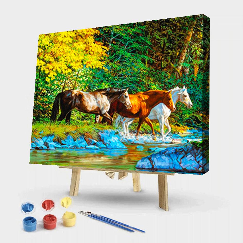 Adult cartoon animal drawing set DIY 5D diamond art kit color horse  gemstone art handmade kit for family wall decoration gifts(30*40cm)