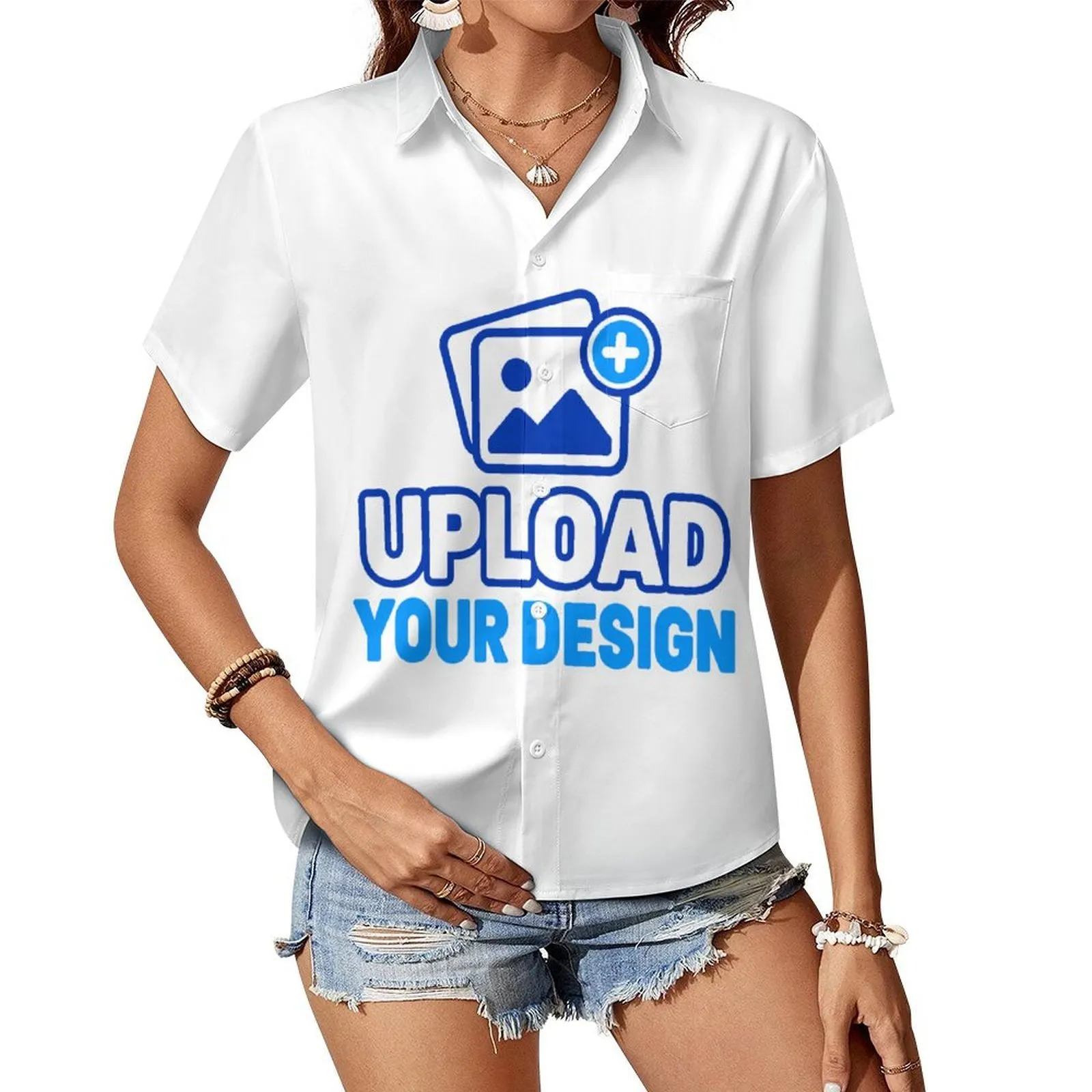Custom 100% Cotton Pocket Short-Sleeve Button Shirt product image 7