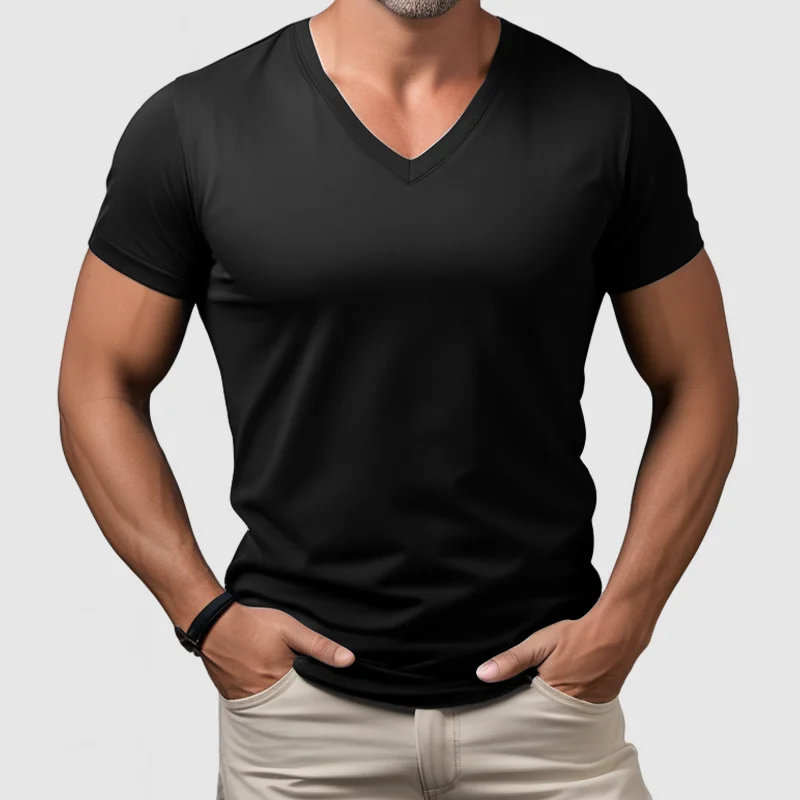 Men's Basic Cotton Short Sleeve Shirt