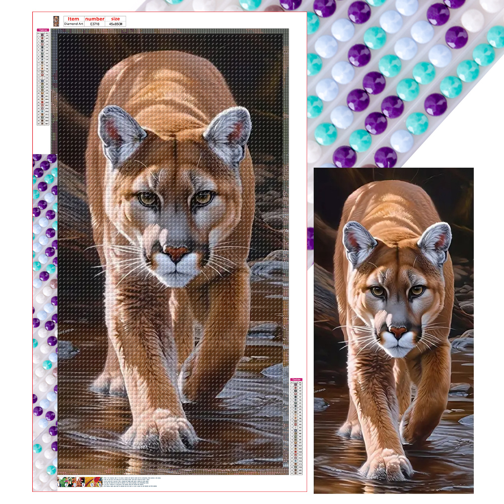 Diamond Painting Full Round Puma 45 85CM