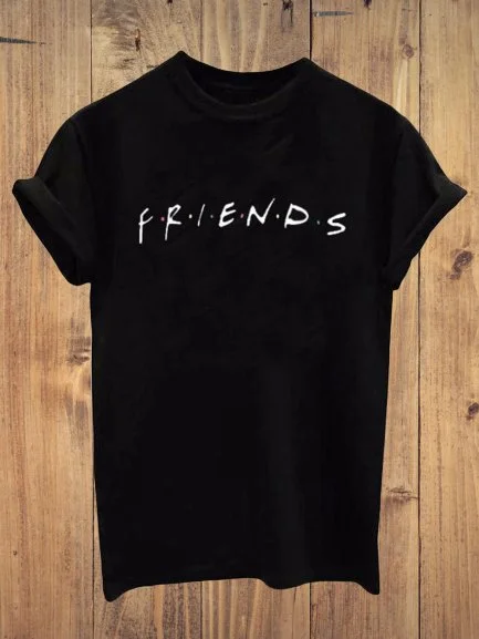 Bestdealfriday Vintage Short Sleeve Friends Printed Plus Size Casual Tops