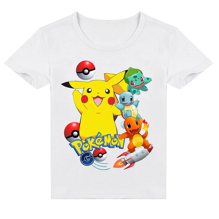 Mayoulove Pikachu T-Shirt - Cute Pokemon Graphic Tee for Kids - Perfect for Fans of Pikachu and Pokemon - Soft and Comfortable Fabric - Ideal for Boys and Girls - Available in Multiple Sizes-Mayoulove