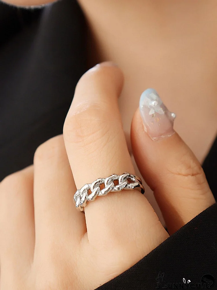 Chains Hollow Solid Color Rings Accessories