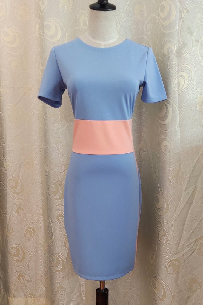 Kate Middleton Elegant Two-tone Fitted Dress - Chicaggo
