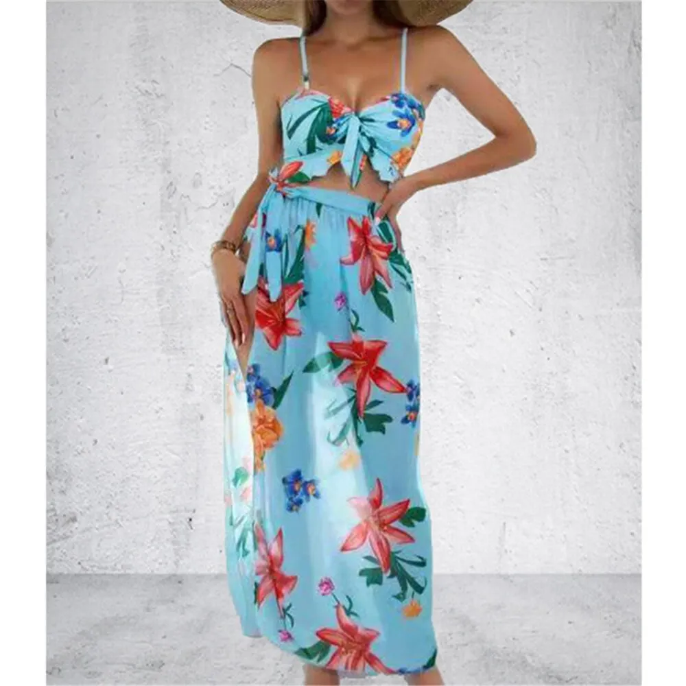 Billionm Pieces Ruffle Bikini Set Floral Print Women 2023 New Twisted