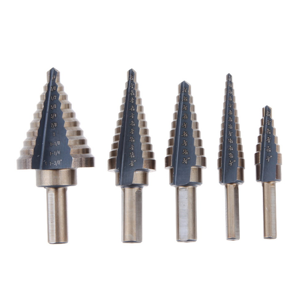5Pcs Cobalt Multiple Hole 50 Sizes Step Drill High Speed Steel HSS Bit Set, 501 Original
5Pcs Cobalt Multiple Hole 50 Sizes Step Drill High Speed Steel HSS Bit Set, 501 Original