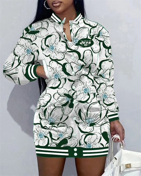 New York Jets
Limited Edition Button Down Long Sleeve Jacket Dress