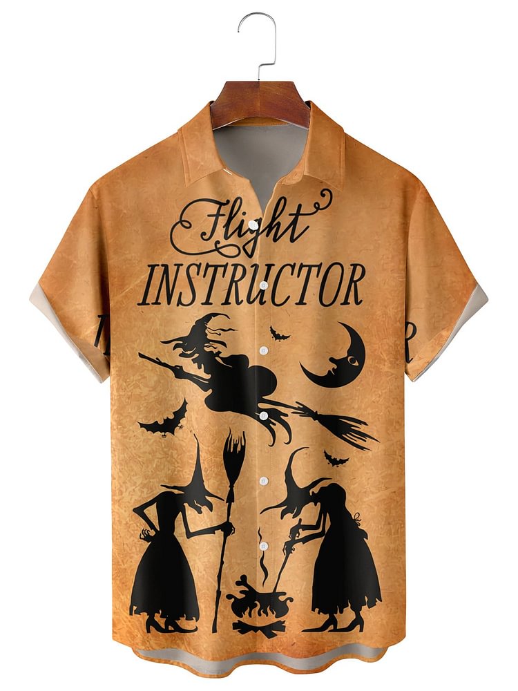 Halloween Casual Loose Men's Plus Size Short-Sleeved Shirt