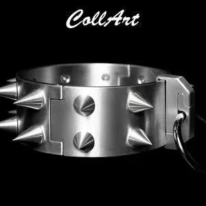 pornhint Pornhint Spiked O-ring Collar BDSM Metal Choker With Spikes Bondage Collar Removable O-ring Submissive Necklace Slave Choker Handmade Fetish Collar