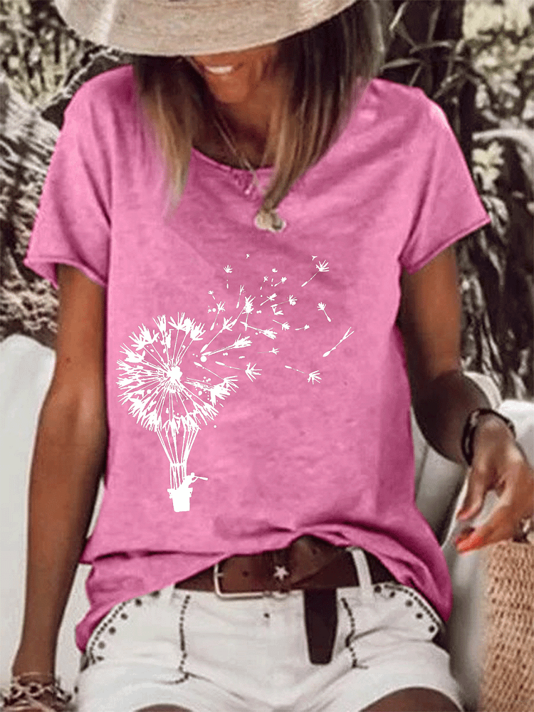 Bestdealfriday Vintage Casual Plus Size Printed Short Sleeve Tee Shirts Tops 9226970