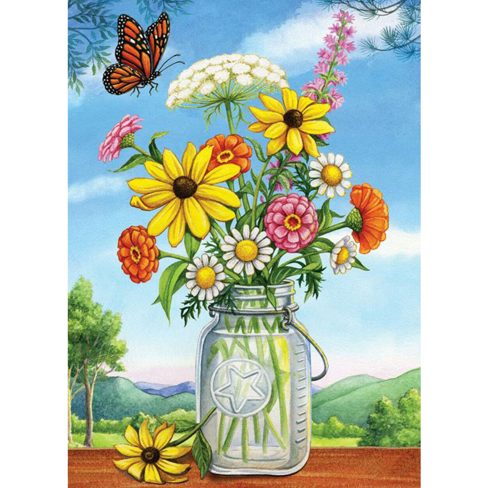30*40CM - Round Drill Diamond Painting - Butterflies Flower Vase, 501 Original
30*40CM - Round Drill Diamond Painting - Butterflies Flower Vase, 501 Original