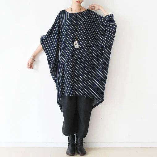 2021 fall O shape strip dresses plus size cotton dress caftans shirts