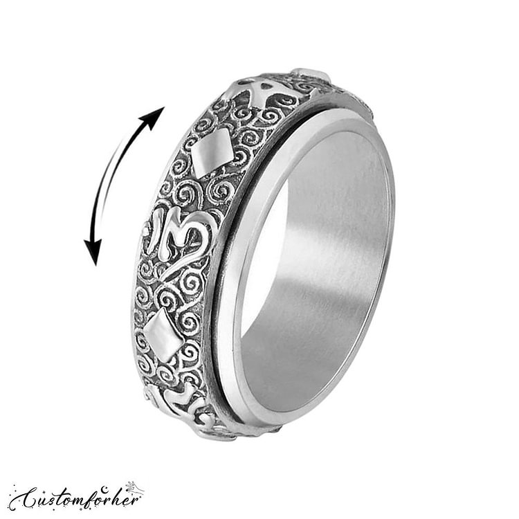 The Six Character Great Bright Mantra Anxiety Ring