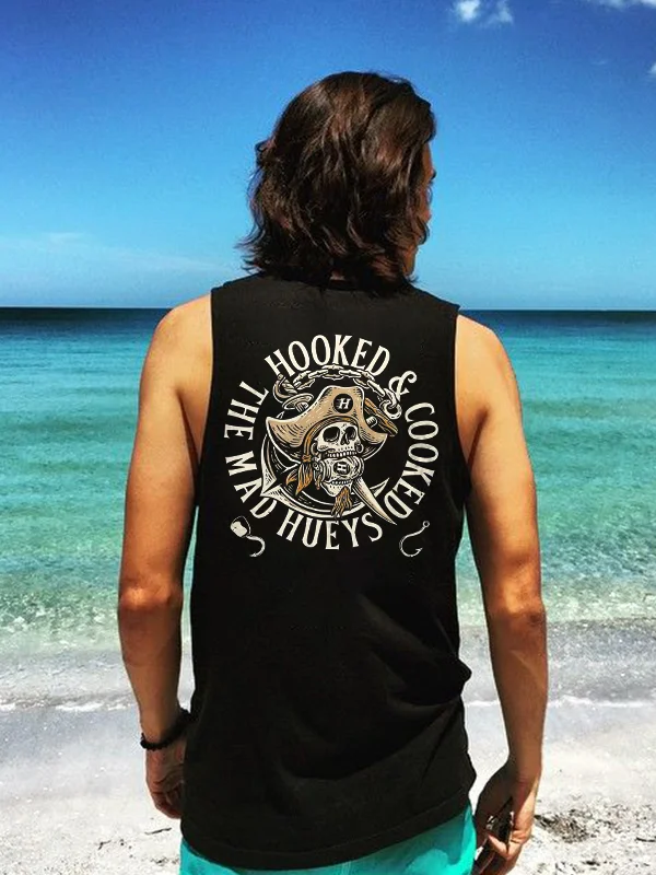The Mad Hueys Cooked & Hooked Skull Printed Men's Tank