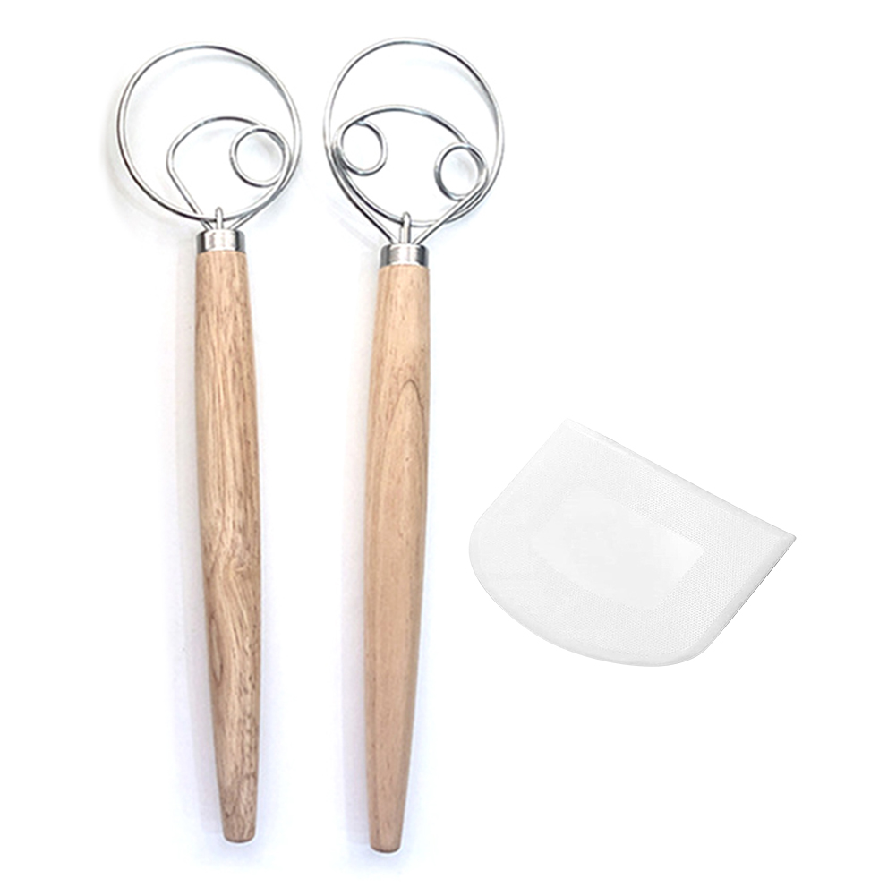 Danish Whisk, 2 Pack Wooden Handle Bread Dough Mixer With Dough Scraper, 501 Original
Danish Whisk, 2 Pack Wooden Handle Bread Dough Mixer With Dough Scraper, 501 Original