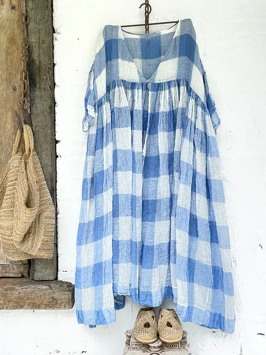 Casual Color Block Plaid Button Cardigan