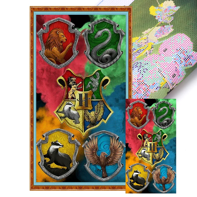 Harry Potter'S Four Colleges (40*70cm) 11CT Stamped Cross Stitch gbfke