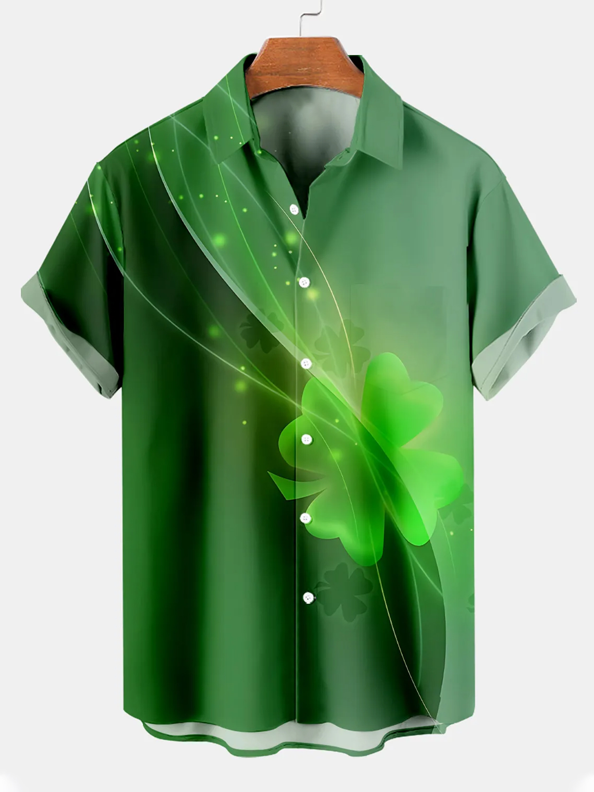 Men's St. Patrick's Day Party Short Sleeve Casual Shirt PLUSCLOTHESMAN