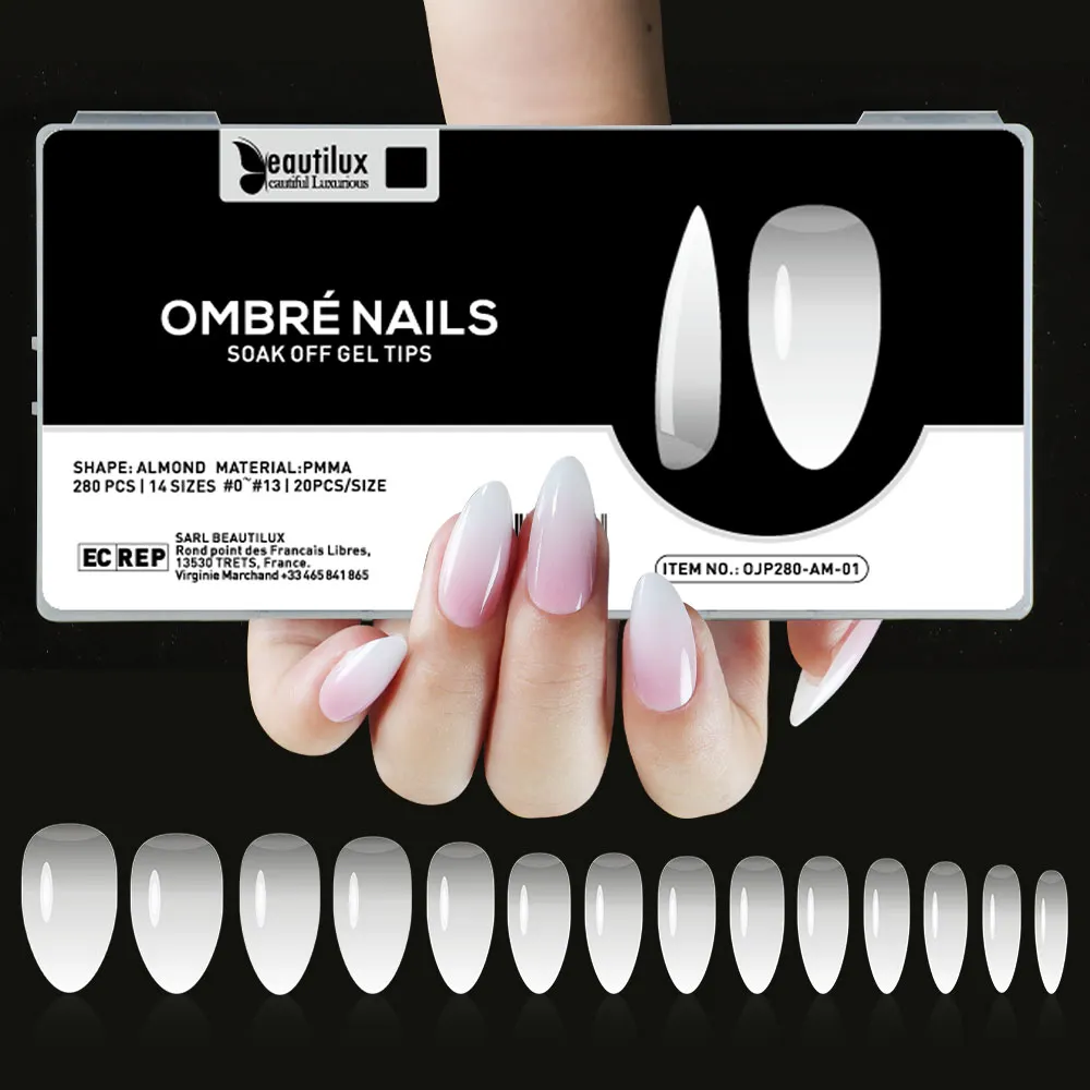 OMBRÉ CAPSULE NAILS 280pcs | OJP280-AM-01 | ALMOND
