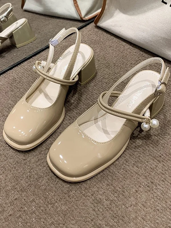 Shallow Cut Square-Toe Mary Janes Sandals