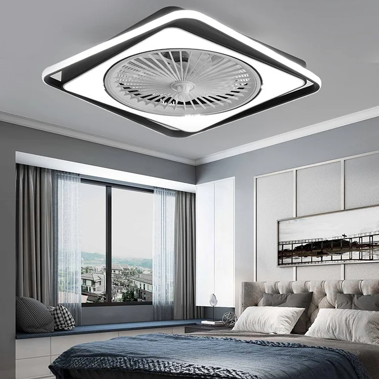 Modern Minimalist Stepless Dimming Invisible Bladeless Ceiling Fan Light for Bedroom - Appledas