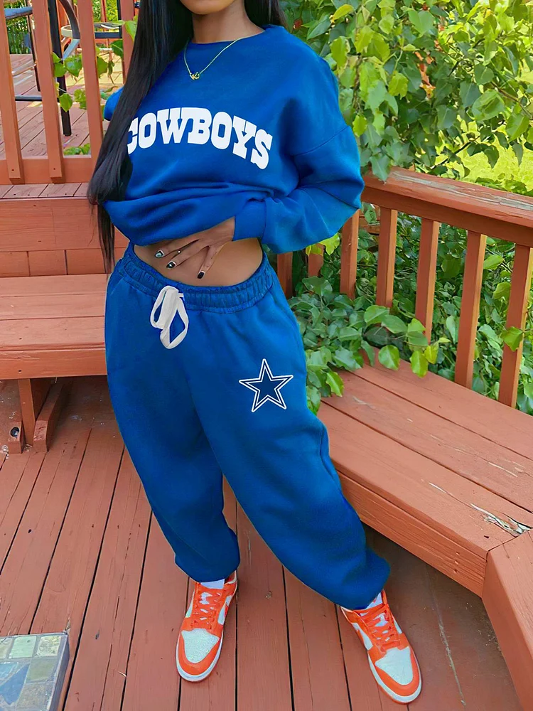 Dallas Cowboys Sports Sweatshirt Two-Piece Suit