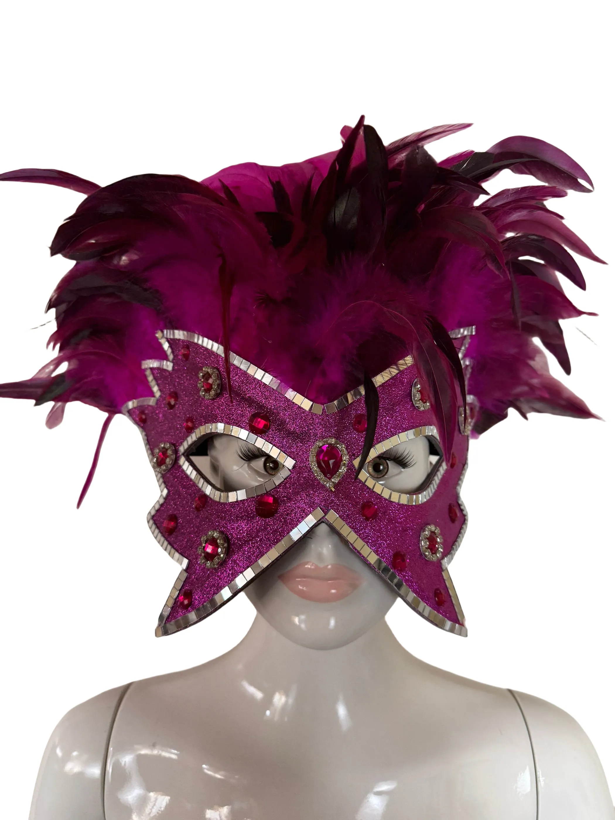VCSHOES Feather headdress samba costume carnival halloween party bar performance hat makeup dance wings parade