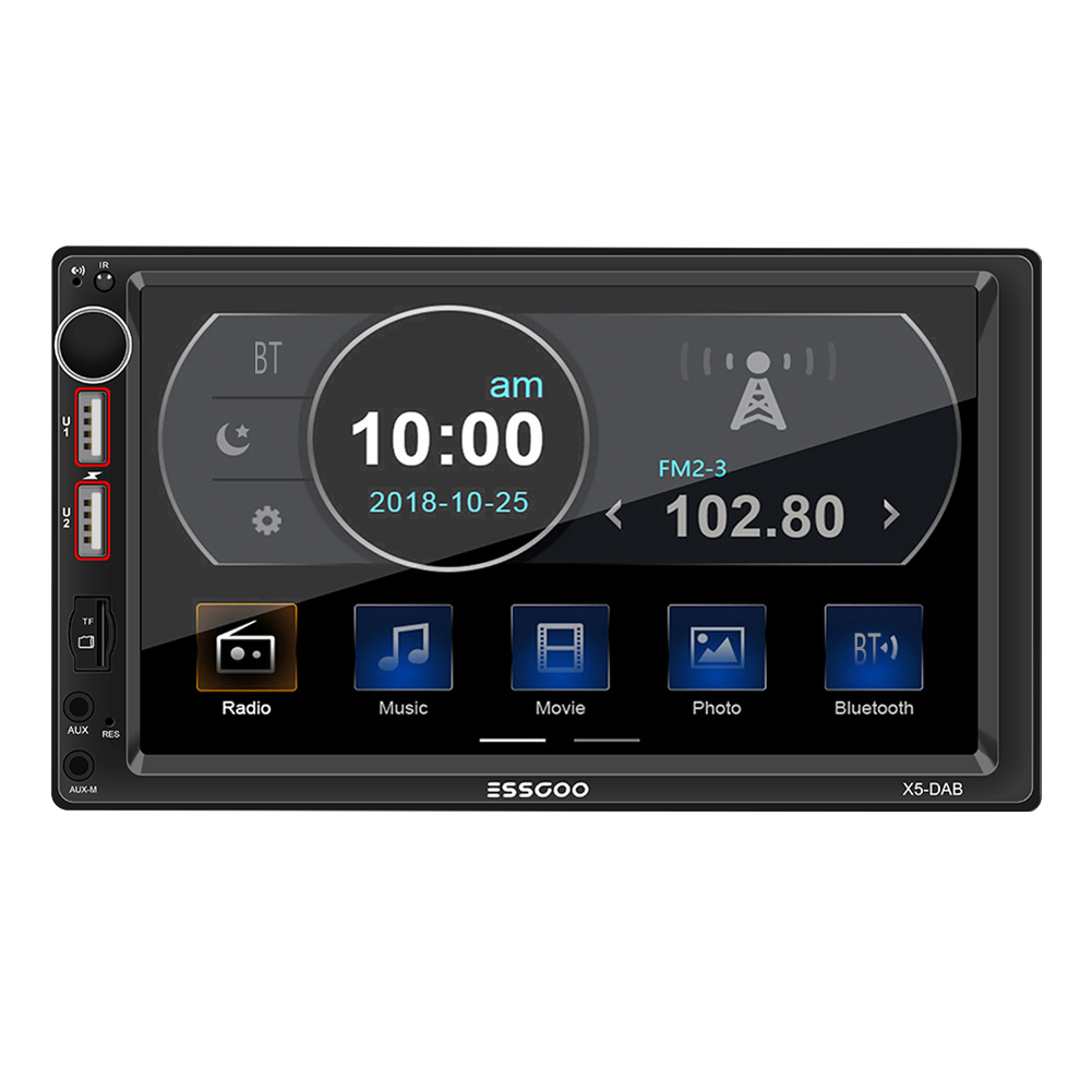 X5-DAB Double 2 DIN Car Radio 7 inch Bluetooth AUX Input USB Auto Stereo, With camera, 501 Original
X5-DAB Double 2 DIN Car Radio 7 inch Bluetooth AUX Input USB Auto Stereo, With camera, 501 Original